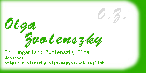 olga zvolenszky business card